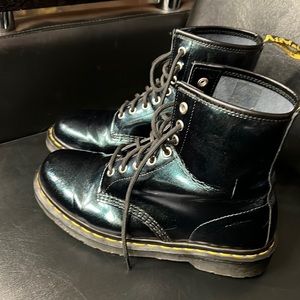 Teal green glittery DrMarten boots
